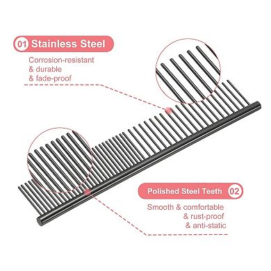 Dog Cat Comb, Rounded Ends for Long Curly Hair Pet 3PCS