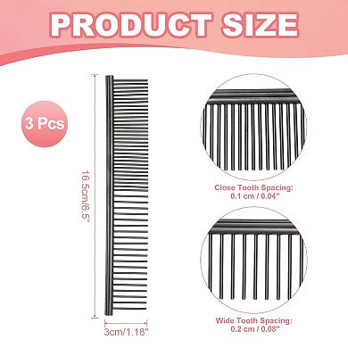 Dog Cat Comb, Rounded Ends for Long Curly Hair Pet 3PCS