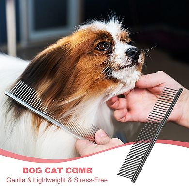 Dog Cat Comb, Rounded Ends for Long Curly Hair Pet 3PCS