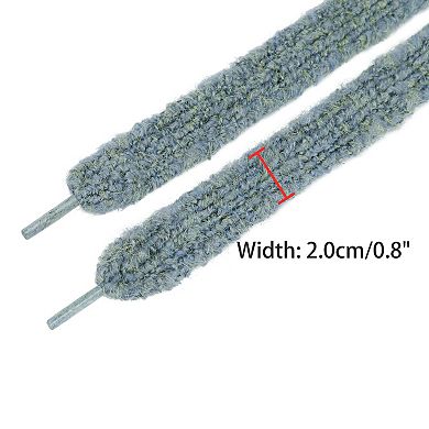 Women's Flat Mixed Color Mohair Widened Shoelaces for Sneakers 2 Pairs