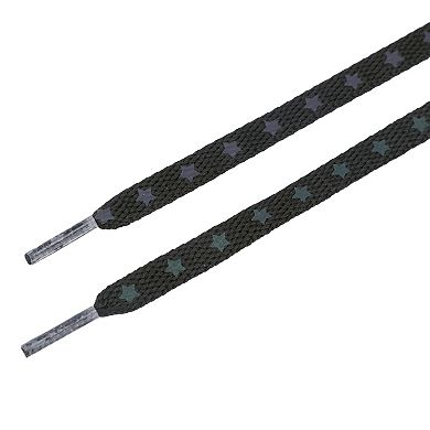 Women's Reflective Stars Shoelaces Flat Strings for Running Sneakers 2 Pairs 63.0"