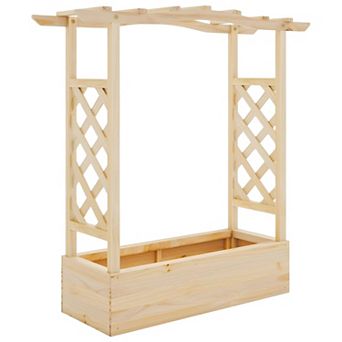 Elevated Garden Bed with Trellis and Roof for Patio Backyard Balcony