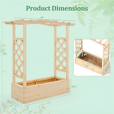 Elevated Garden Bed with Trellis and Roof for Patio Backyard Balcony
