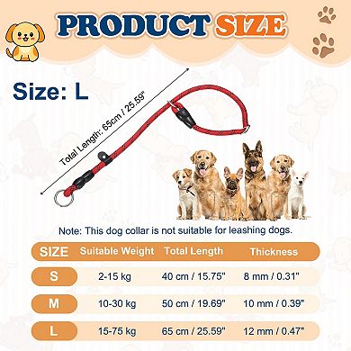 1Pc Slip Collar for Dogs, Choke Collar for Dogs, Reflective No Pull