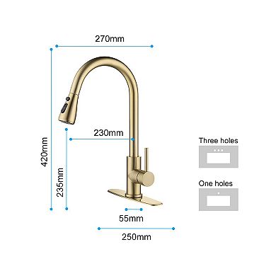 Single-Handle Pull-Down Kitchen Faucet with Temperature Control and Spray Options
