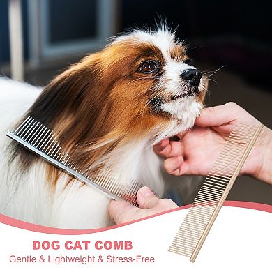 Dog Cat Comb, Rounded Ends for Knots Mats Long Curly Hair Pet 3PCS