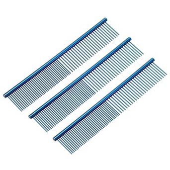 Dog Cat Comb, Rounded Ends for Knots Mats Long Curly Hair Pet 3 pc