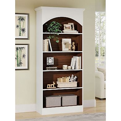 Vertical Floor-Standing Bookcase with 5 Open Shelves for Living Room or Office