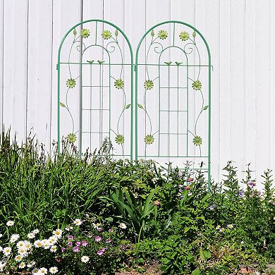 2 Pack Metal Climbing Plant Trellis for Garden Vines and Flowers