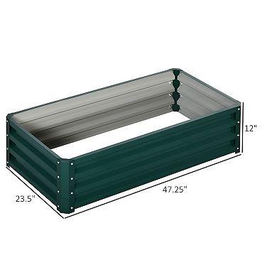 2 PCS Galvanized Steel Raised Garden Bed for Vegetables, Herbs, and Flowers