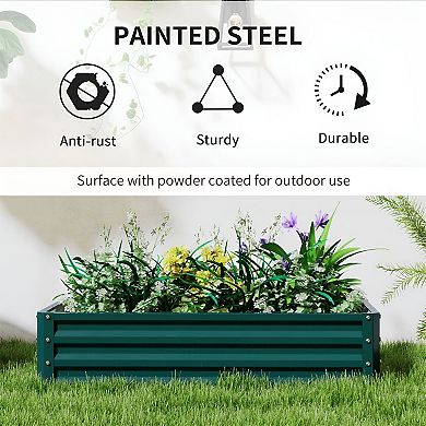 2 PCS Galvanized Steel Raised Garden Bed for Vegetables, Herbs, and Flowers
