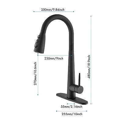 Single-Handle Stainless Steel Kitchen Faucet with Pull-Out Hose for DIY Install