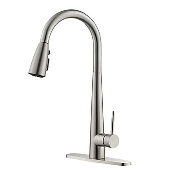 Single-Handle Stainless Steel Kitchen Faucet with Pull-Out Hose for DIY Install