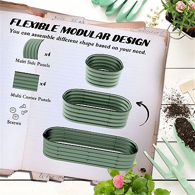 Outdoor Modular Garden Bed with Rubber-Sealed Top, Patio or Balcony Use