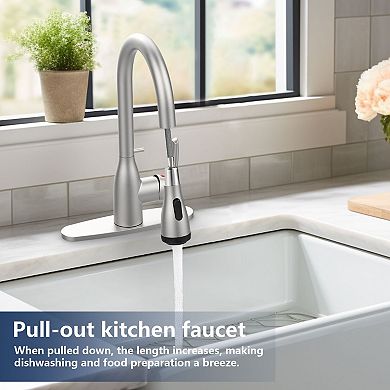 Stainless Steel Kitchen Faucet Single Handle for Everyday Use
