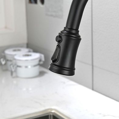 Stainless Steel Kitchen Faucet Pull Down Sprayer High Arc Single Handle