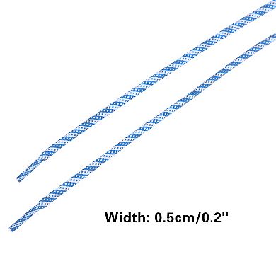Two-Color Twill Dot Striped Round Shoelaces 2 Pairs for Martin Boots 23.6"