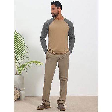 Men's Raglan T-Shirt Long Sleeve Crew Neck Contrast Baseball T-Shirts