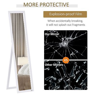 Full-Length Dressing Mirror with Frame, Freestanding or Wall-Mounted