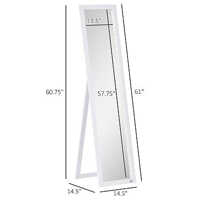 Full-Length Dressing Mirror with Frame, Freestanding or Wall-Mounted