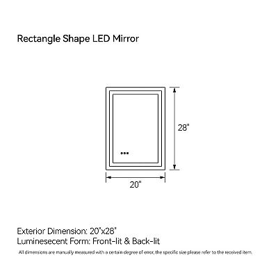 LED Bathroom Mirror Anti-Fog with Stepless Dimming and Moisture-Resistant Glass