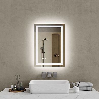 LED Bathroom Mirror Anti-Fog with Stepless Dimming and Moisture-Resistant Glass