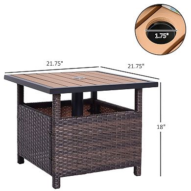 Outdoor Bistro Table with Umbrella Hole for Patio, Balcony, or Garden