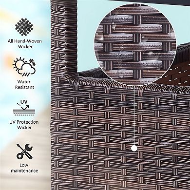 Outdoor Bistro Table with Umbrella Hole for Patio, Balcony, or Garden