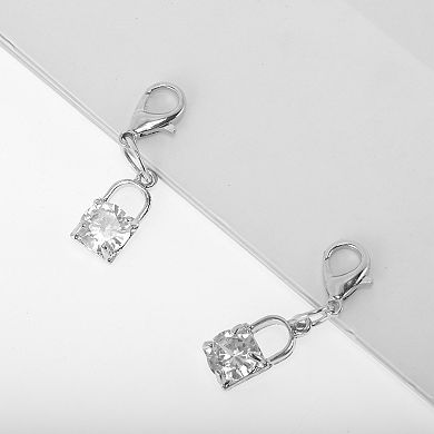 Gemstone Lock Shoelace Charms 1Pair