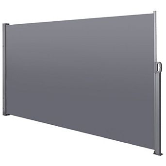 Retractable Patio Privacy Screen Awning with Fabric Panel for Balcony Deck Terrace