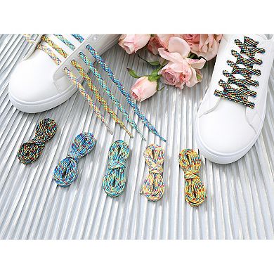 Shiny Colorful Metallic Laces Flat Thin Glitter Shoe Laces 2 Pairs 63.0"