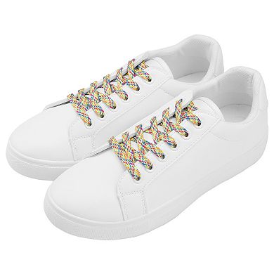 Shiny Colorful Metallic Laces Flat Thin Glitter Shoe Laces 2 Pairs 63.0"