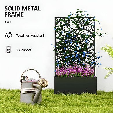 Wall Mount or Freestanding Raised Garden Bed with Climbing Plant Trellis