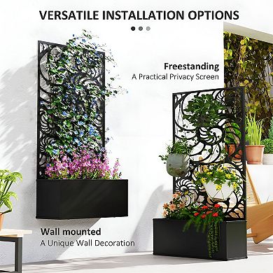 Wall Mount or Freestanding Raised Garden Bed with Climbing Plant Trellis