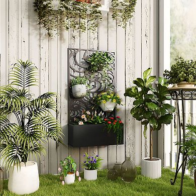 Wall Mount or Freestanding Raised Garden Bed with Climbing Plant Trellis