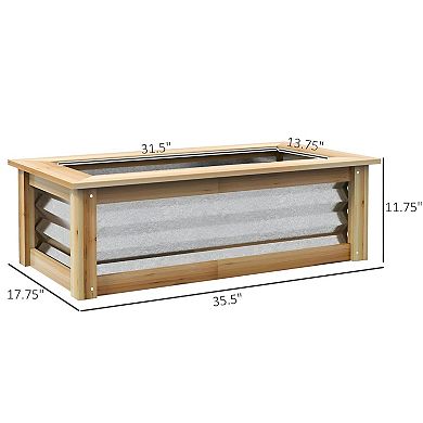Raised Garden Bed with Galvanized Steel Panels and Wood Frame
