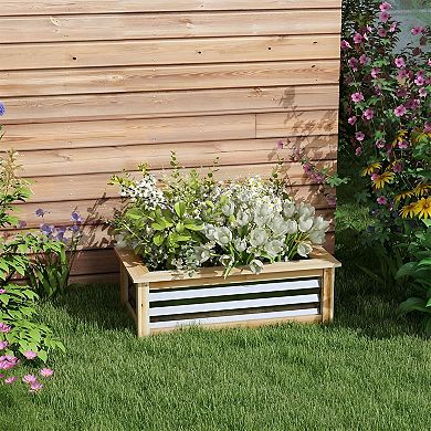 Raised Garden Bed with Galvanized Steel Panels and Wood Frame