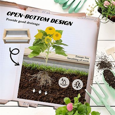 Raised Garden Bed with Galvanized Steel Panels and Wood Frame