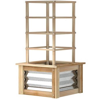 Raised Garden Bed with Removable Trellis for Climbing Plants and Vegetables