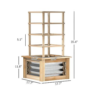 Raised Garden Bed with Removable Trellis for Climbing Plants and Vegetables