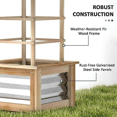 Raised Garden Bed with Removable Trellis for Climbing Plants and Vegetables