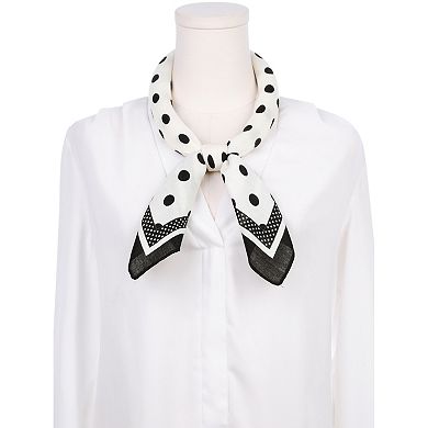 Women's Polka Dots Scarf 26.7'' Square Elegant Soft Sun Protection Neckerchief Head Wrap Scarves