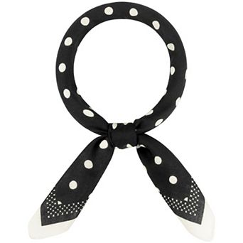 Women's Polka Dots Scarf 26.7'' Square Elegant Soft Sun Protection Neckerchief Head Wrap Scarves