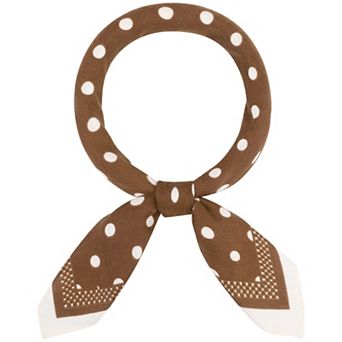 Women's Polka Dots Scarf 26.7'' Square Elegant Soft Sun Protection Neckerchief Head Wrap Scarves
