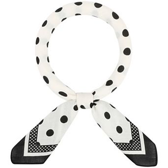 Women's Polka Dots Scarf 26.7'' Square Elegant Soft Sun Protection Neckerchief Head Wrap Scarves