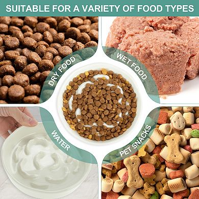 Ceramic Slower Food Feeding Bowl for Small and Medium Dogs 1 Pc