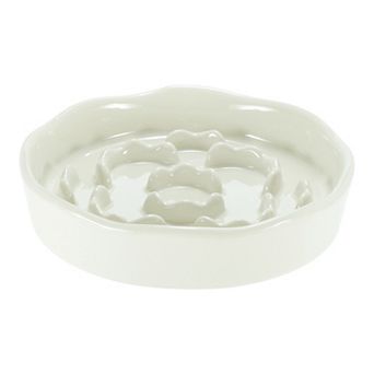Ceramic Slower Food Feeding Bowl for Small and Medium Dogs 1 pc