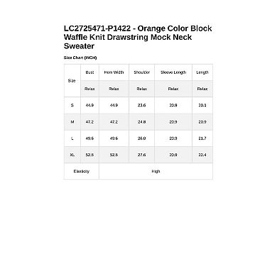 Color Block Waffle Knit Drawstring Mock Neck Sweater