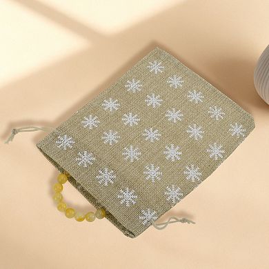 Snowflake Printed Drawstring Bag 2 Pcs