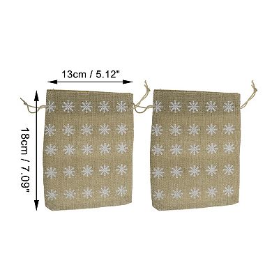 Snowflake Printed Drawstring Bag 2 Pcs